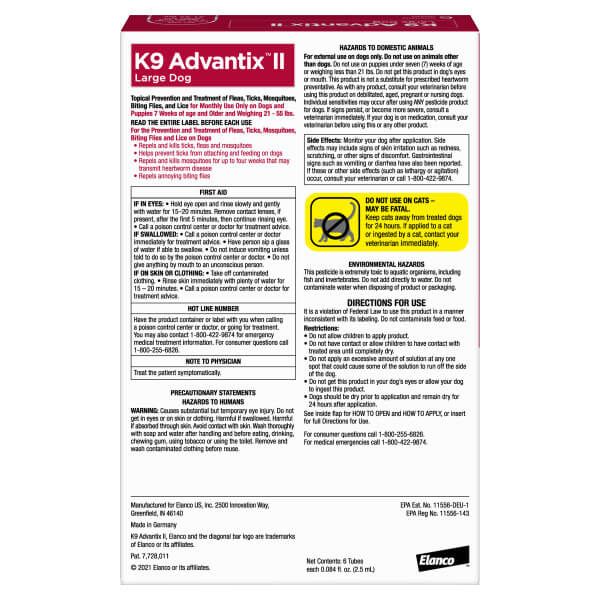 K9 Advantix II Large Dog 4 pk