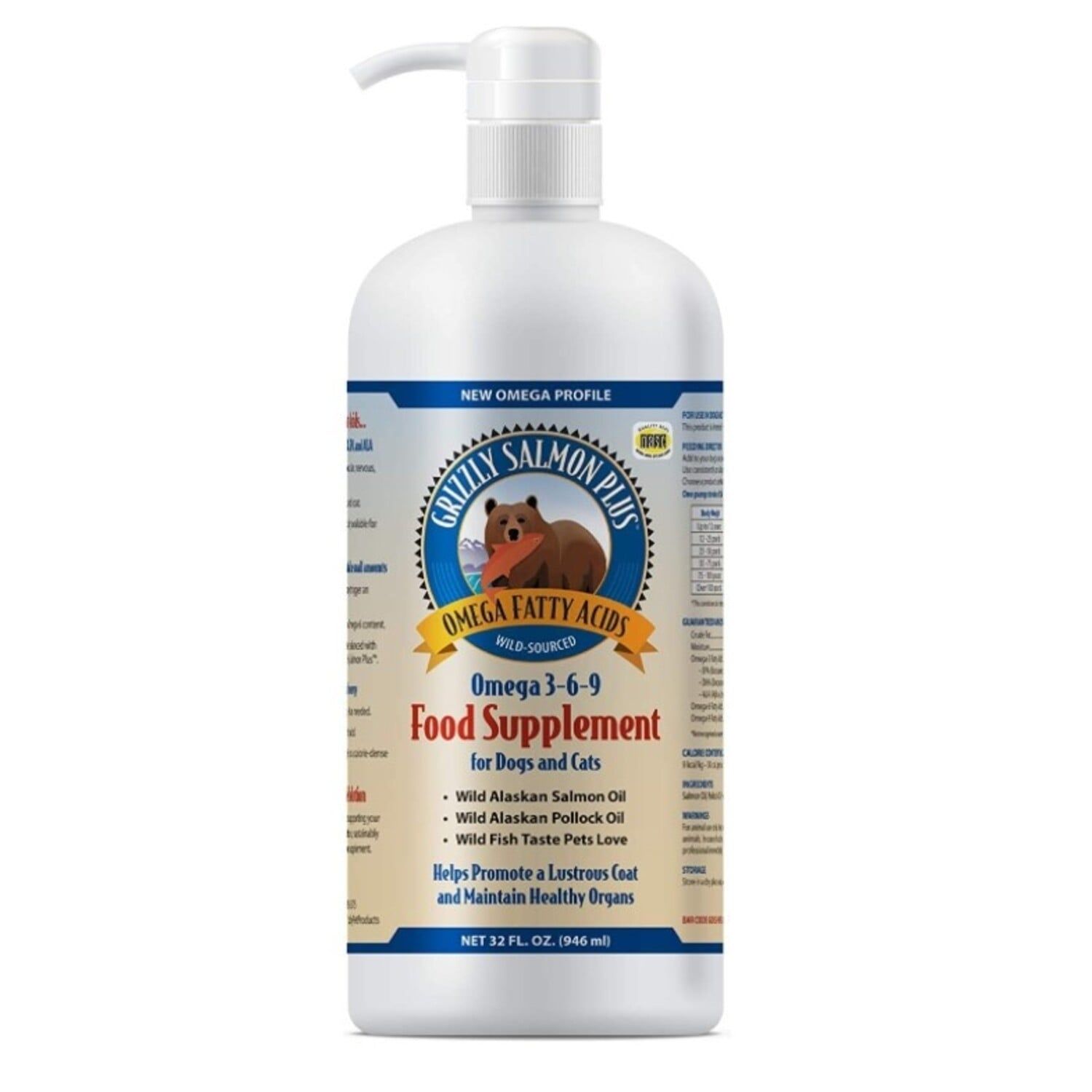 Grizzly Salmon Oil Omega Plus 32 oz