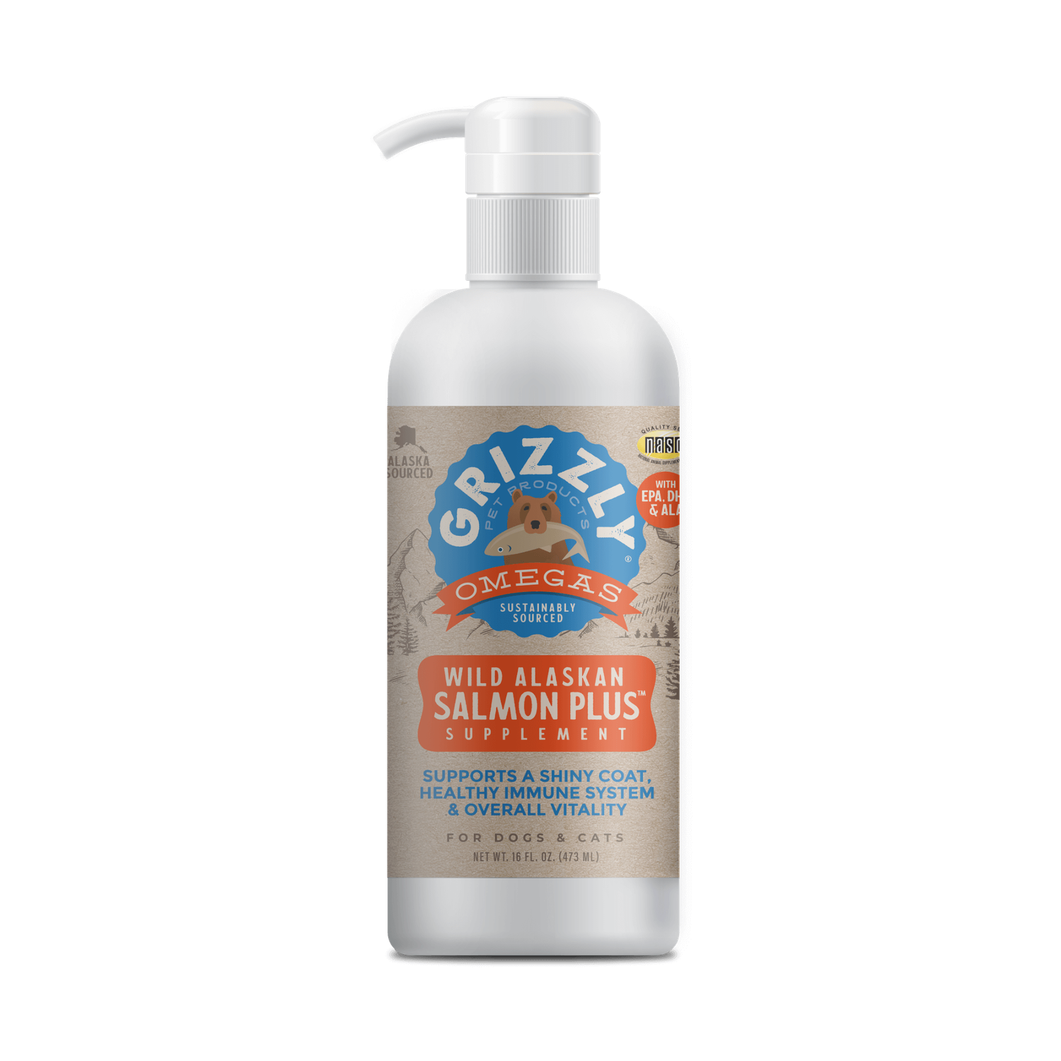 Grizzly Salmon Oil Omega Plus 16 oz