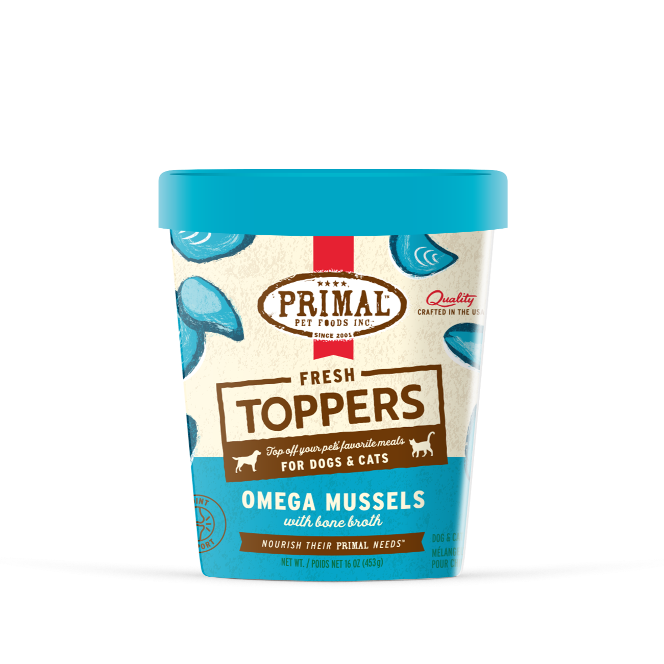 Primal Fresh Topper Omega Mussels 16oz