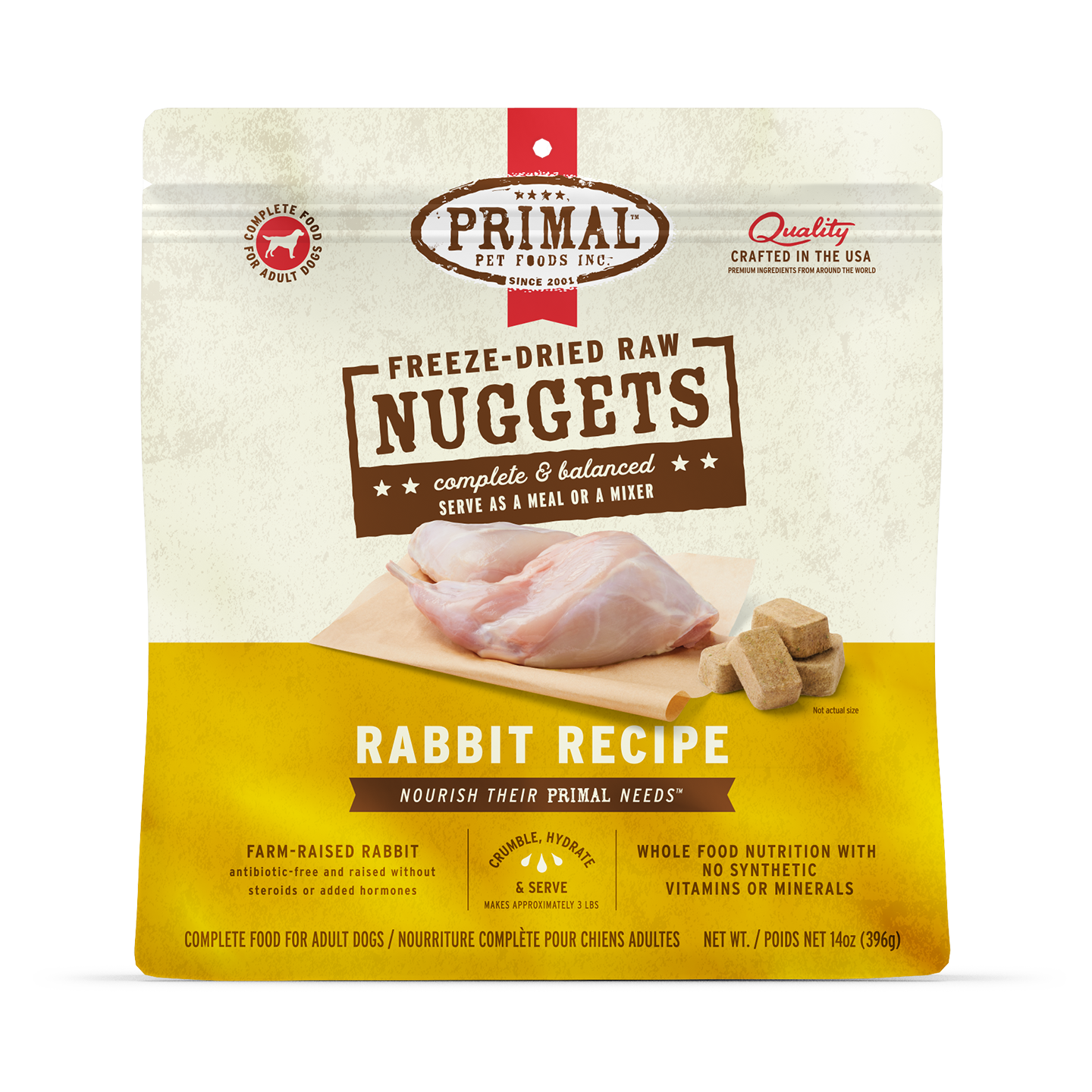 Primal Freeze Dried Raw Dog Food Rabbit 14oz