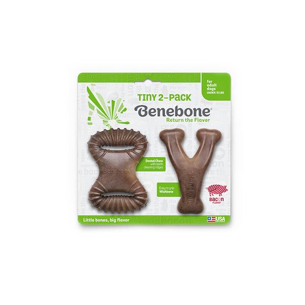 Benebone 2pk Rocker/Wishbone Bacon Tiny