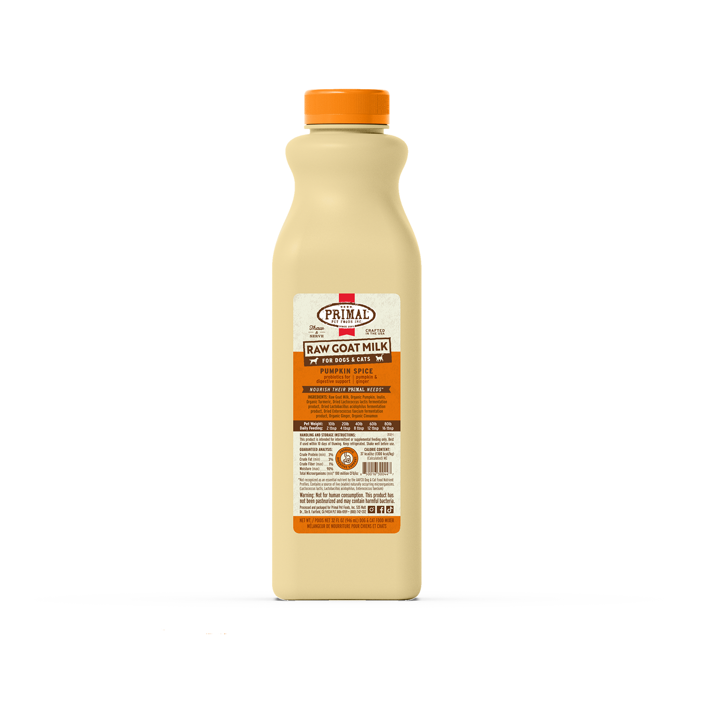 Primal Raw Goat Milk Pumpkin 1 QT