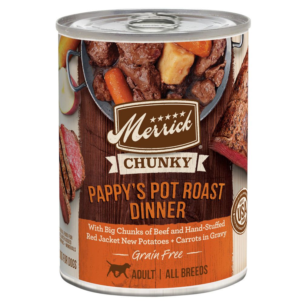 Merrick Canned Dog 12.7oz(Chunky Pappy Pot Roast)