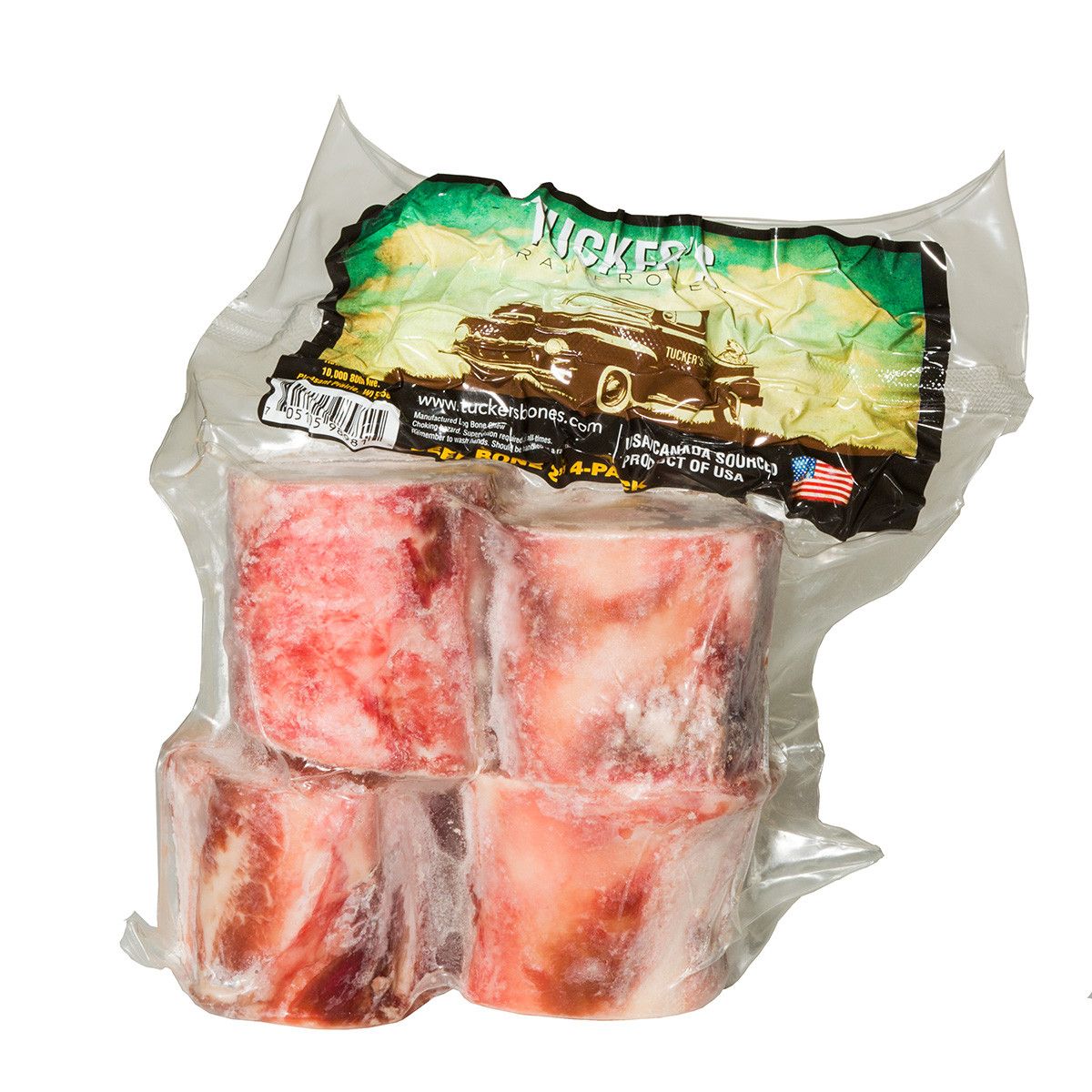 Tucker’s Frozen Raw Beef 2” 4 pack Bones