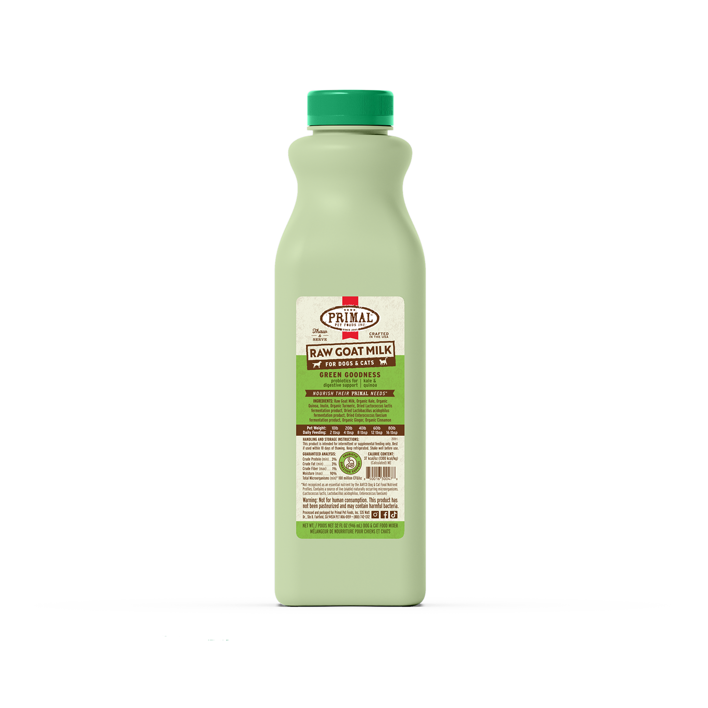 Primal Raw Goat Milk Green Goodness 1 QT