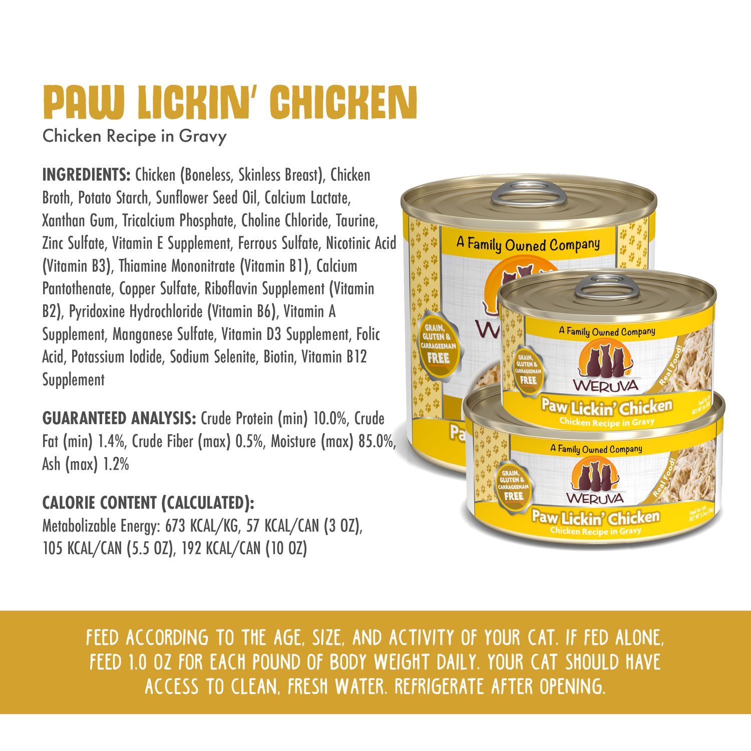 Weruva Canned Cat Food Paw Lickin Chicken 5.5 oz
