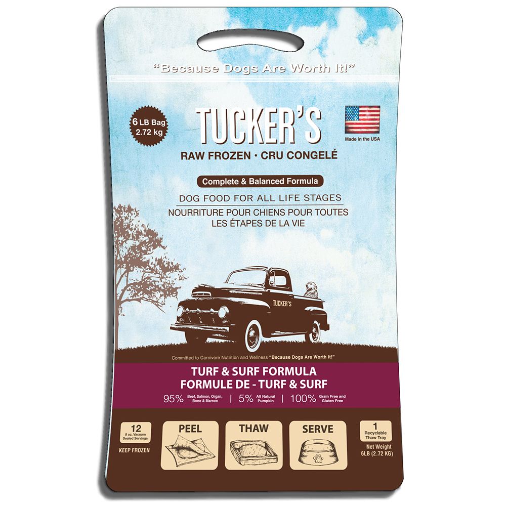 Tucker’s Turf &amp; Surf  Frozen Raw Dog Food 6 lb