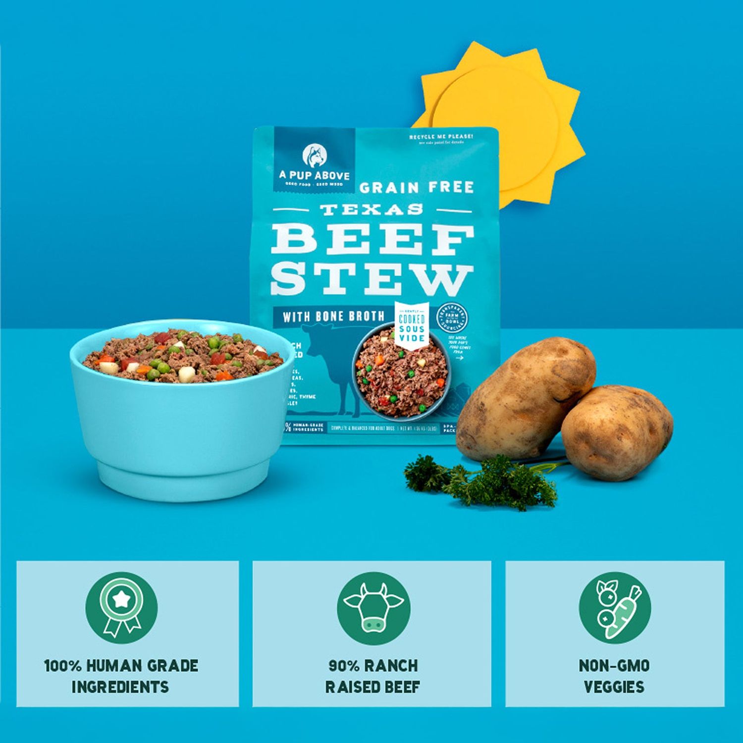 A Pup Above Texas Beef Stew 3lb bag