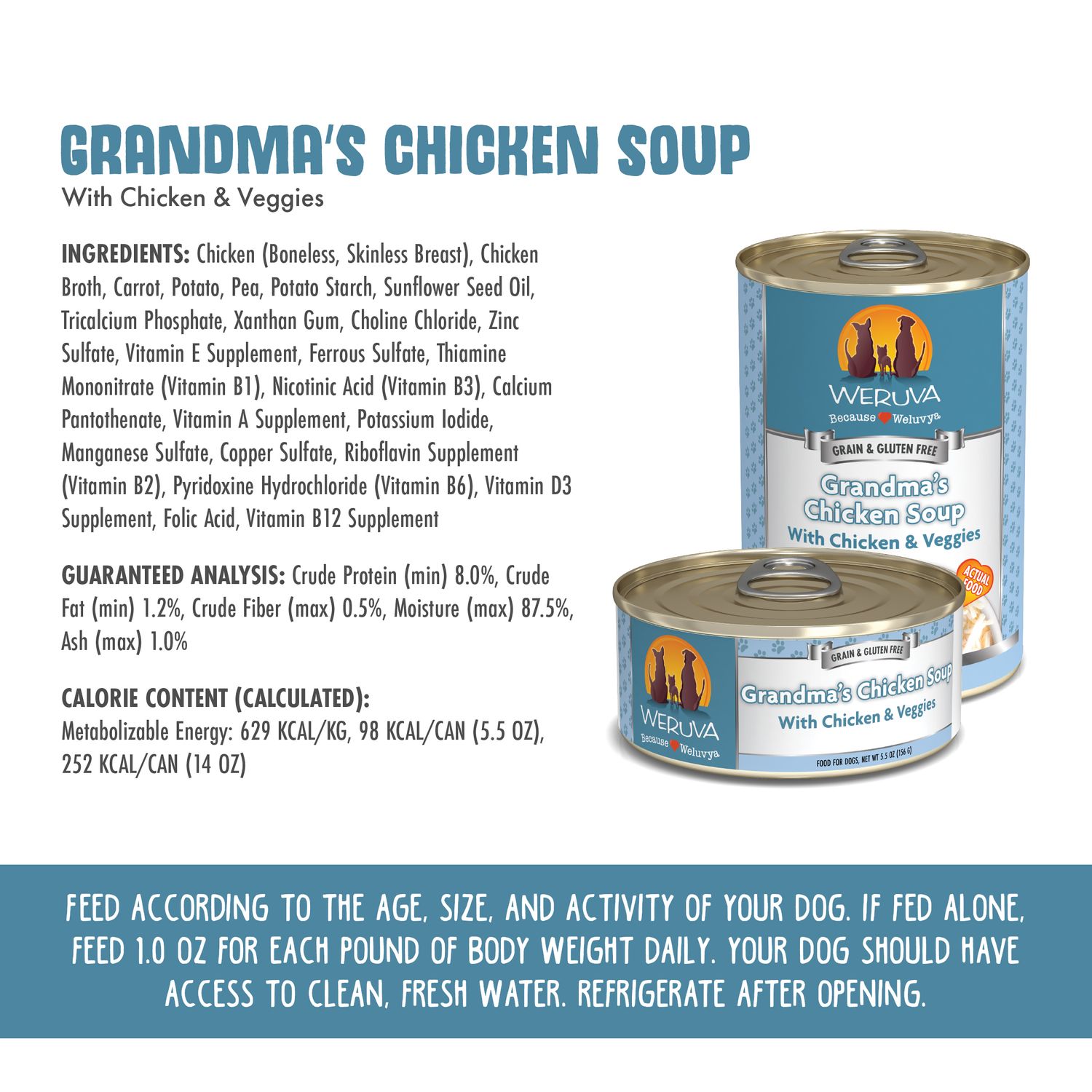Weruva Canned Dog Food Grandma’s Chicken Soup 5.5 oz