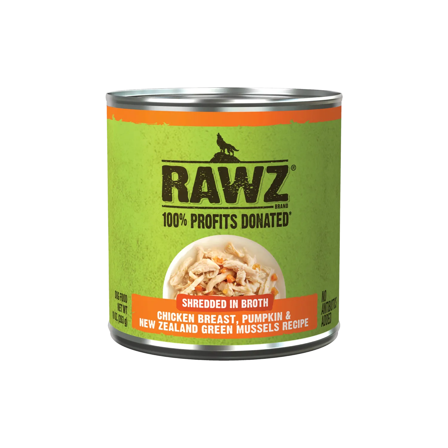 Rawz Dog Can shredded Chicken/Pumpkin/Gr Mussels 10 oz