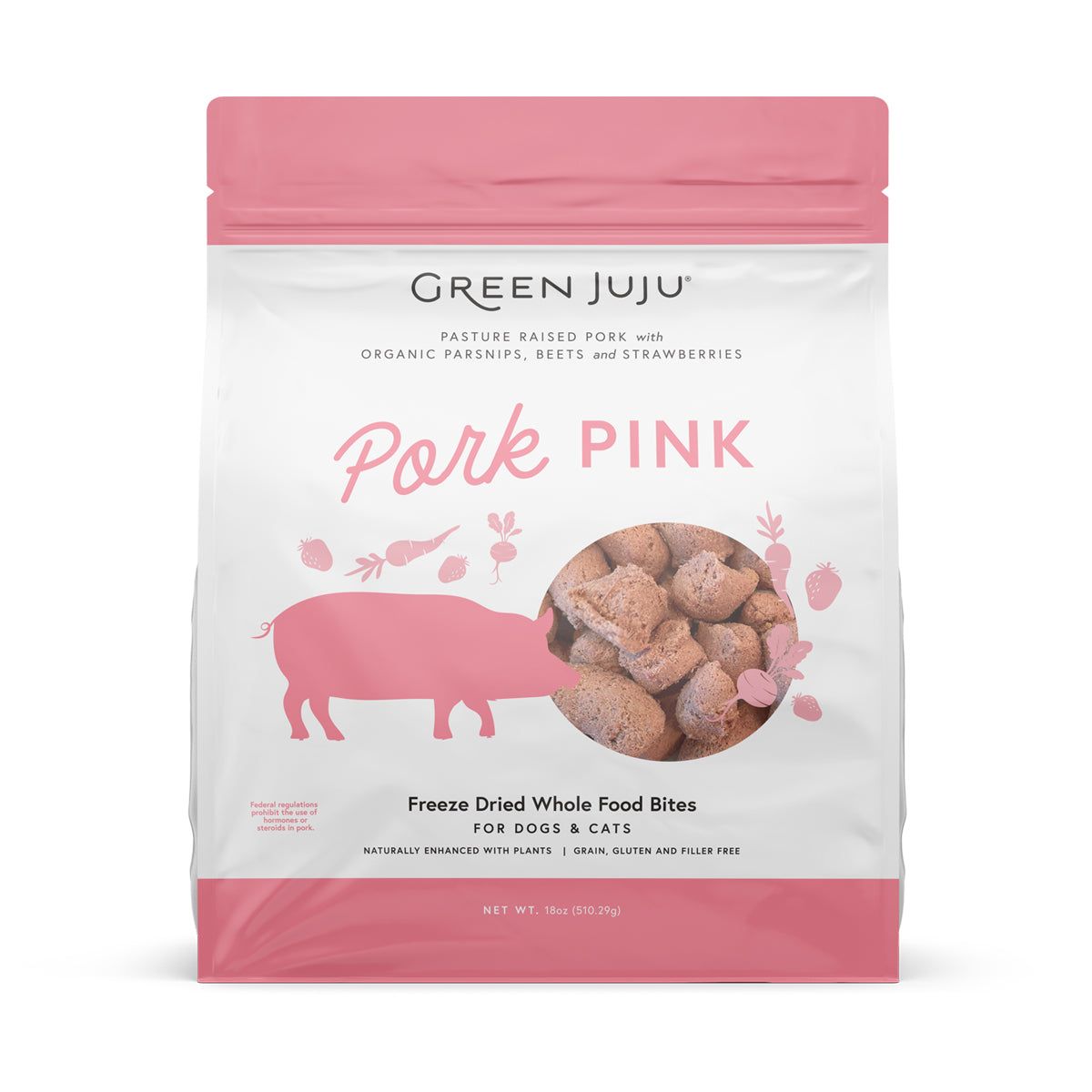 Green Juju FD Pork Pink Bites 18 oz