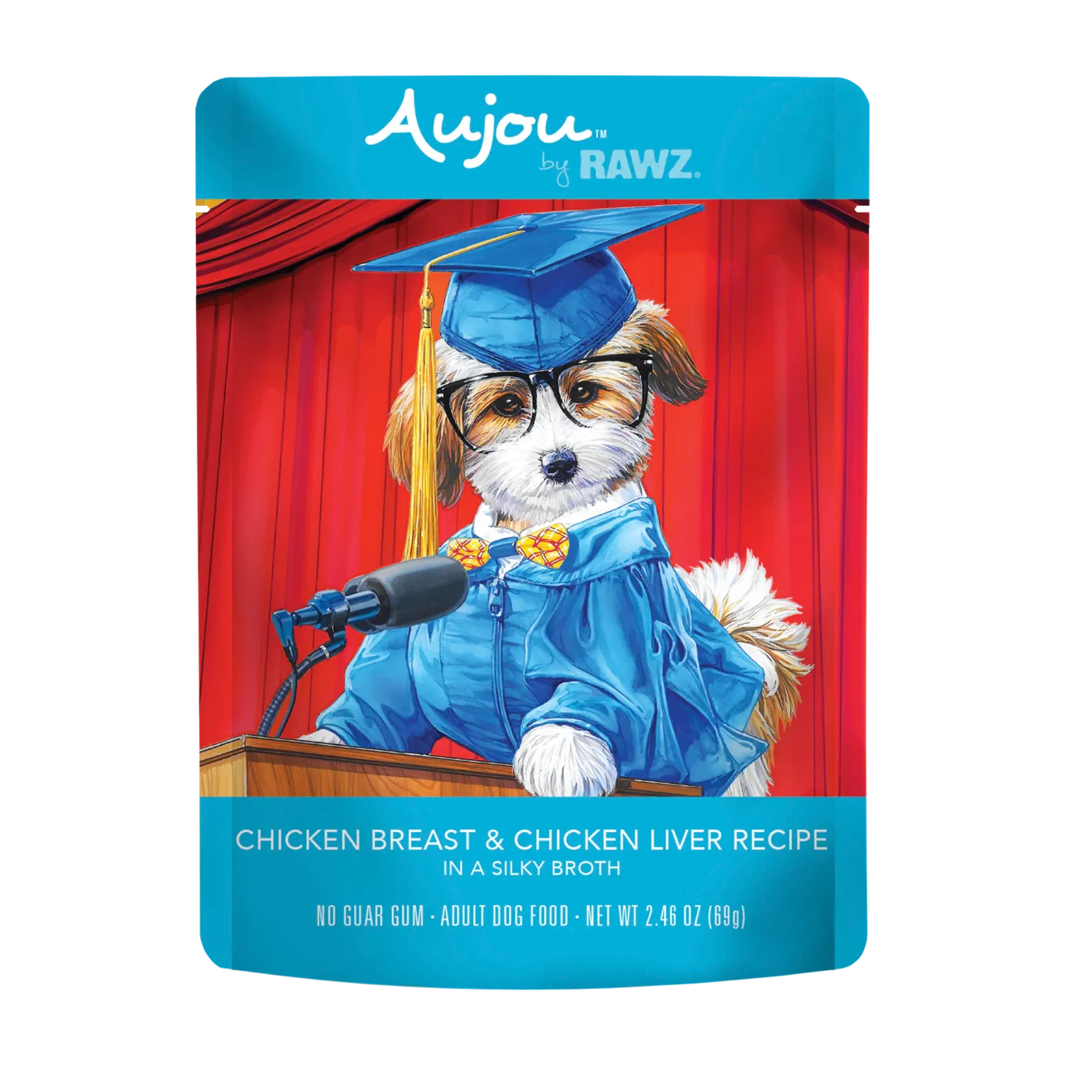 Rawz Aujou Chicken Breast and Chicken Liver Dog Pouch 2.46oz
