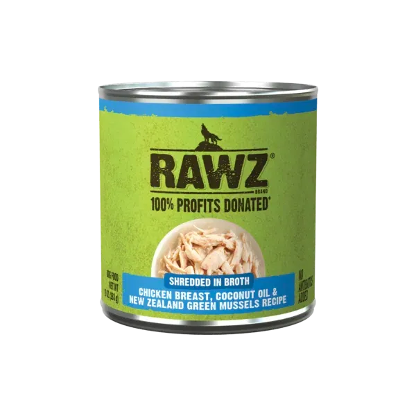 Rawz Dog Can Shredded Chicken/Coco/Gr Mussels 10 oz