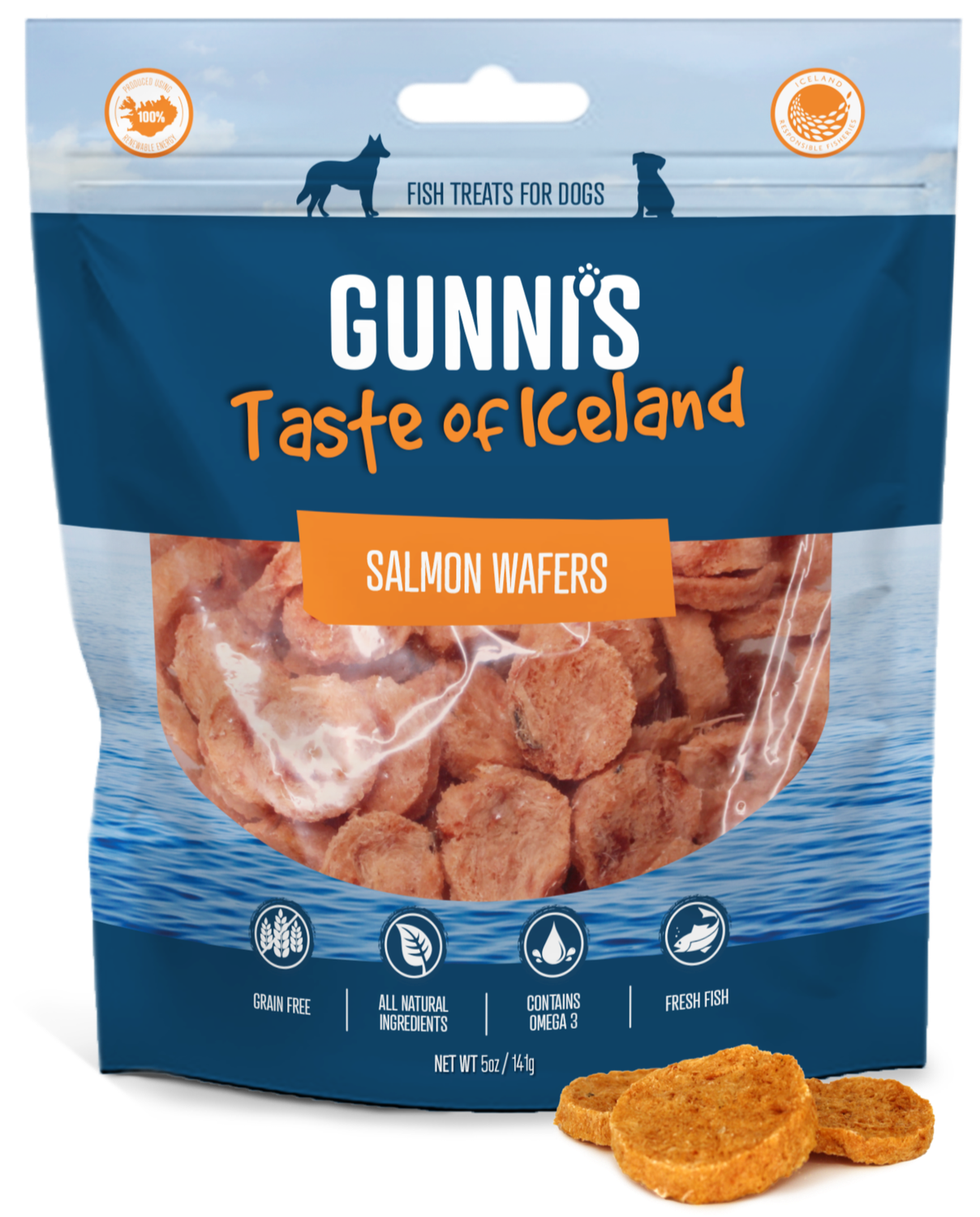 Gunni’s Salmon Wafers Dog Treat 5 oz