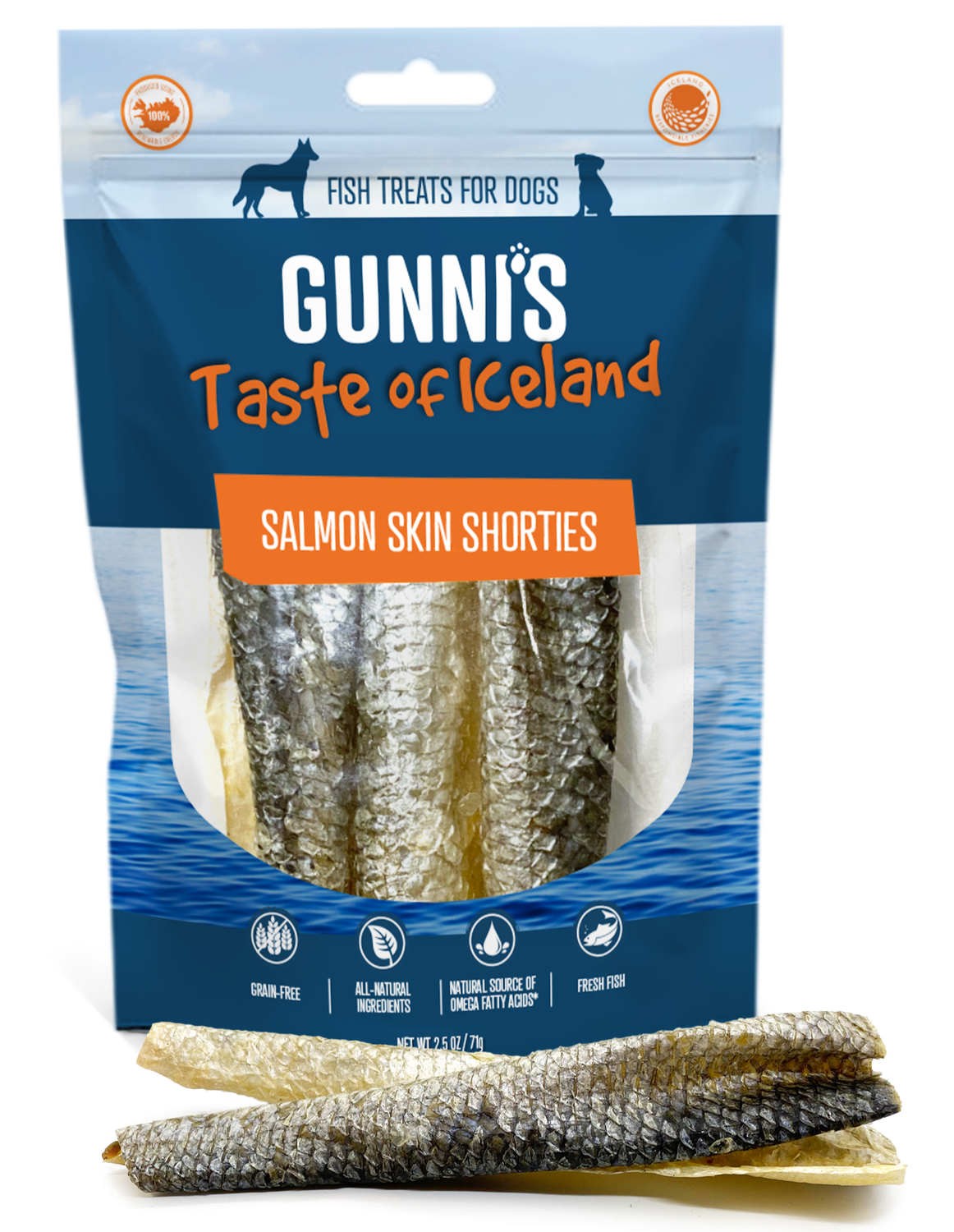 Gunni’s Salmon Skin Shorties Dog Treat 2 oz