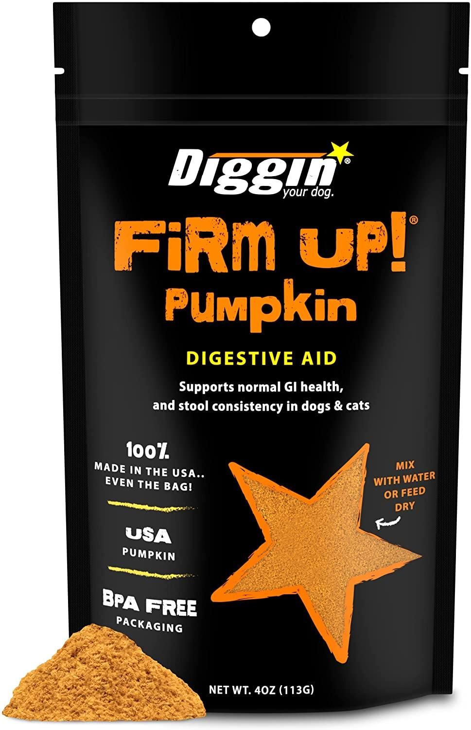 Diggin your dog Firm Up! Pumpkin Digestive Aid 4 oz