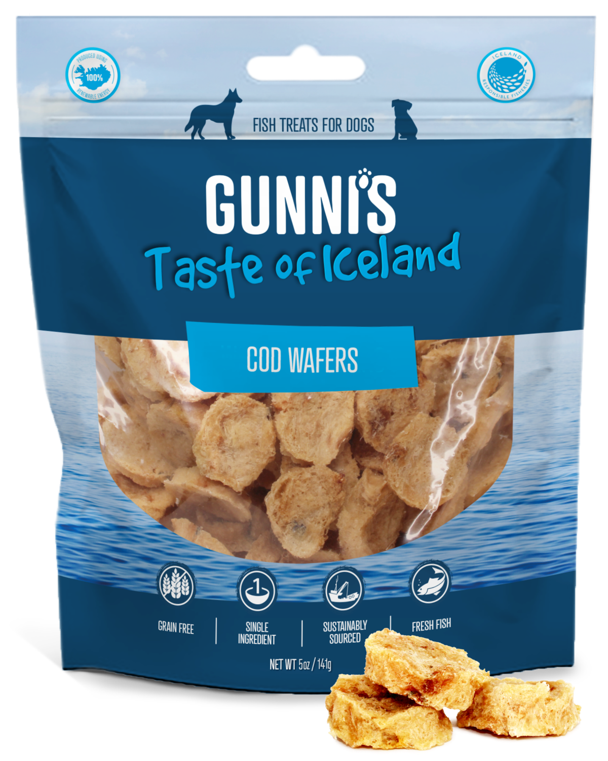 Gunni’s Cod Wafers Dog Treat 5 oz