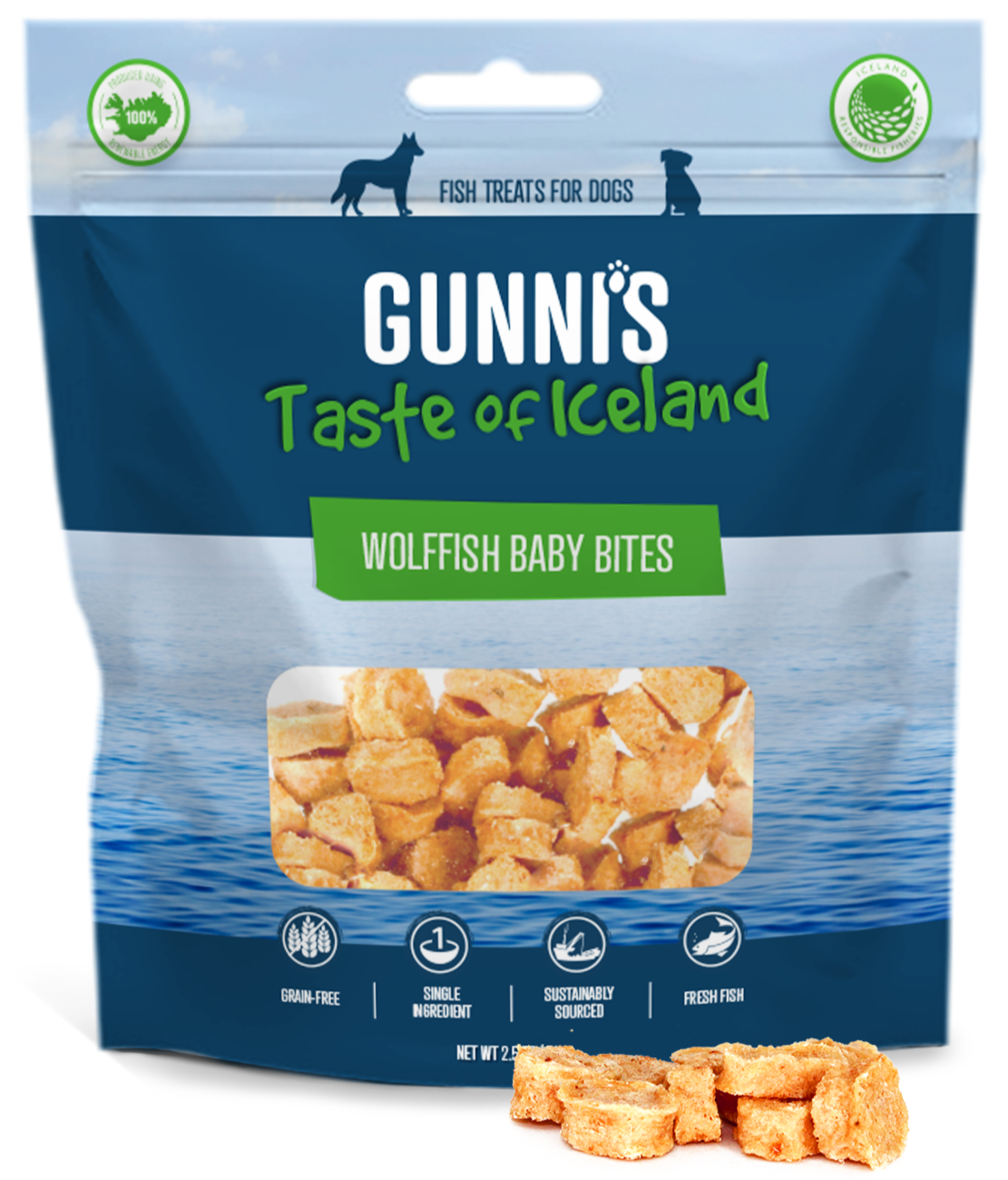 Gunni’s Wolffish Baby Bites Dog Treats 2.5 oz
