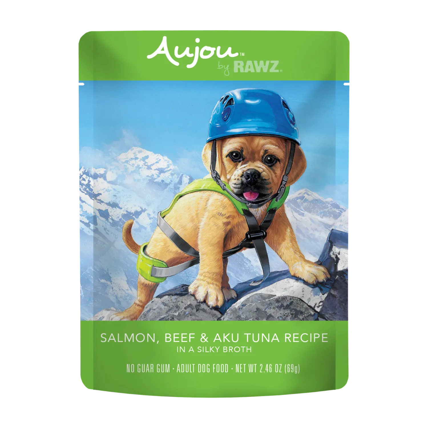 Rawz Aujou Salmon, Beef, and Tuna Dog Pouch 2.46oz