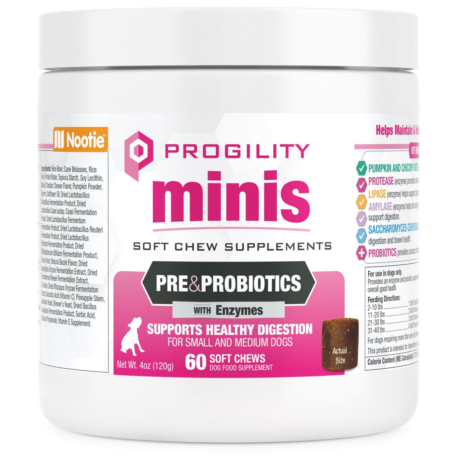 Nootie Progility Minis Pre&amp;Probiotics 60 ct