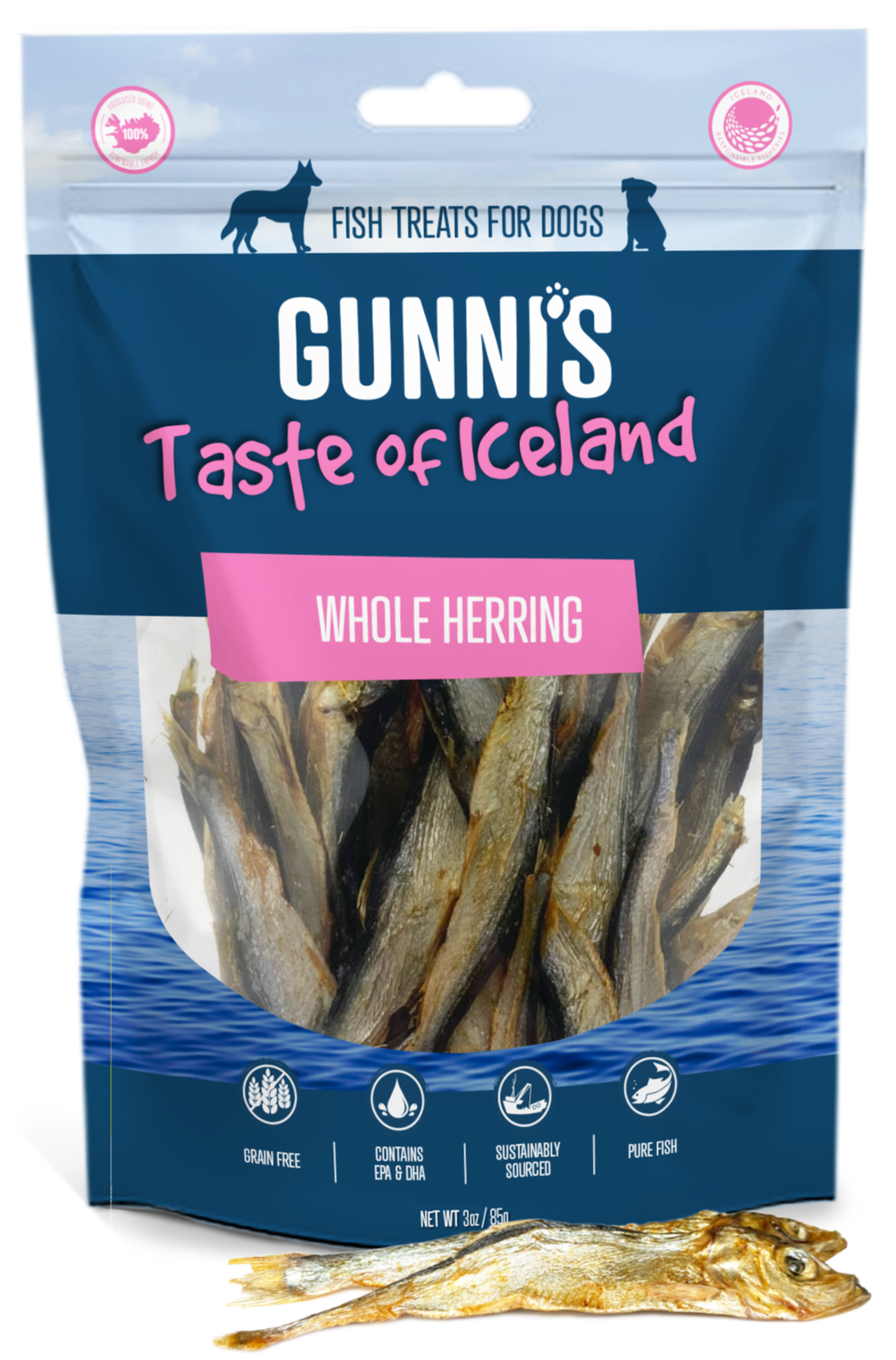 Gunni’s Whole Herring Dog Treat 3 oz
