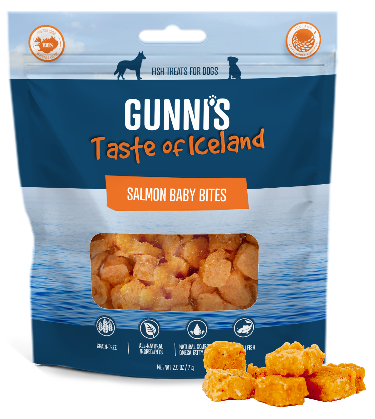 Gunni’s Salmon Baby Bites Dog Treat 2.5 oz