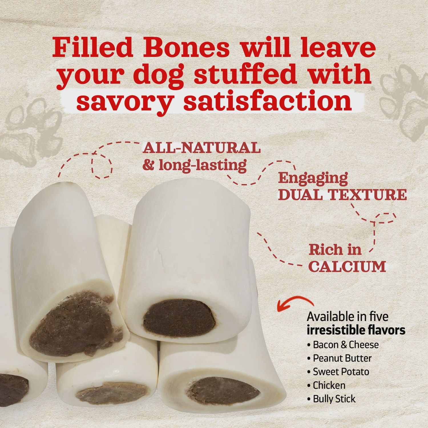 NF Filled Bone 3-4” Peanut Butter (26)