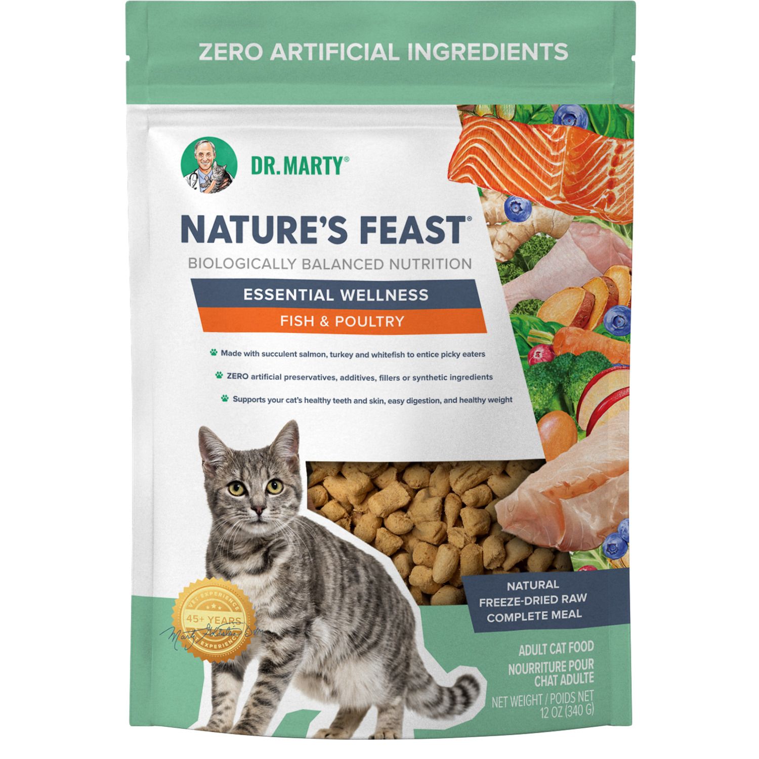 DM Nat. Feast Ess. Wellness Cat Fish &amp; Poultry 12 oz