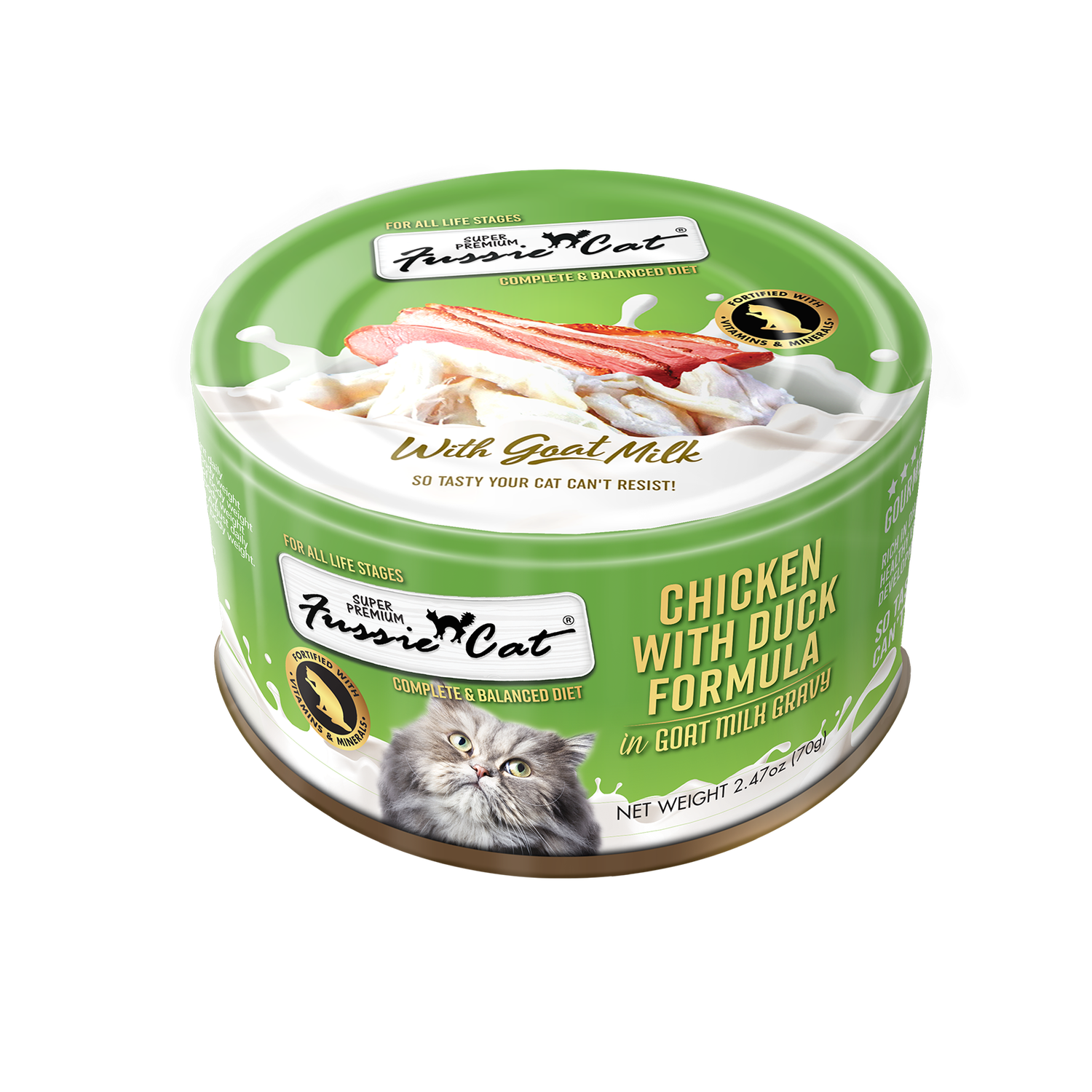 Fussie Cat Can Chick/Duck in Goat Milk 2.47 oz