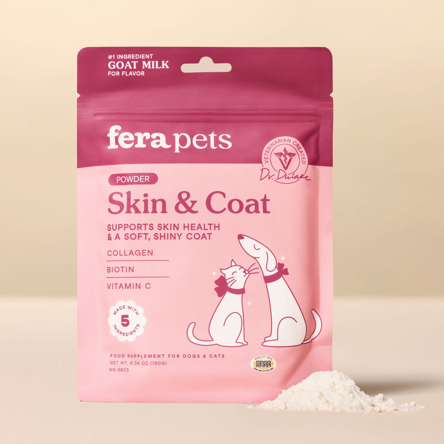 Fera Pets Goat Milk Topper Skin&amp;Coat Dog/Cat 6.34 oz