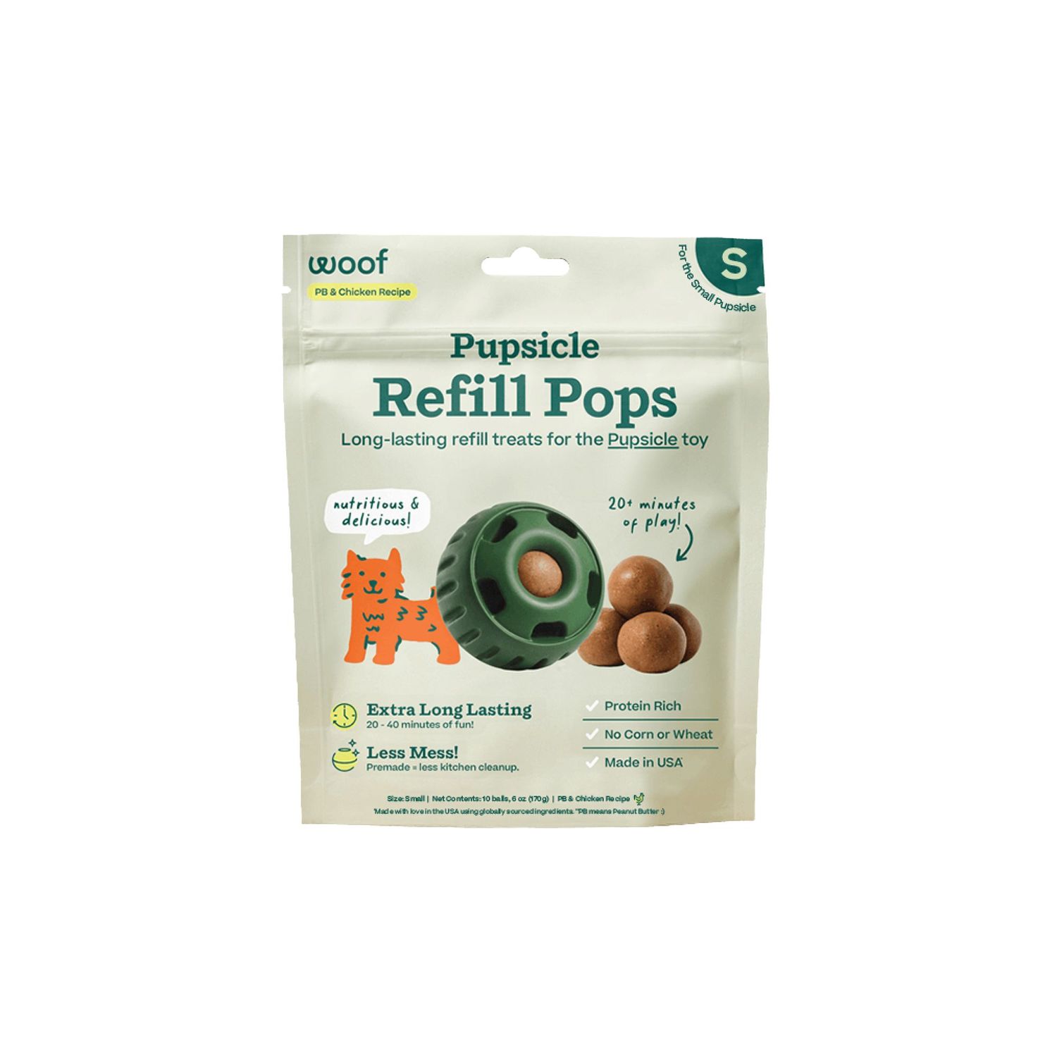 WOOF Chicken &amp; PB Refill Pops Large