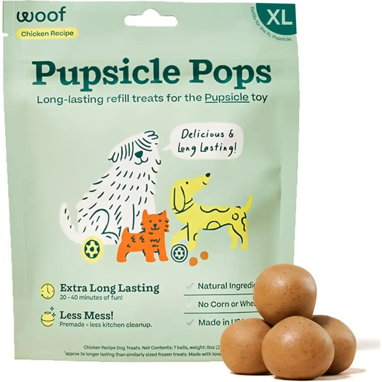 WOOF Chicken &amp; PB Refill Pops Large