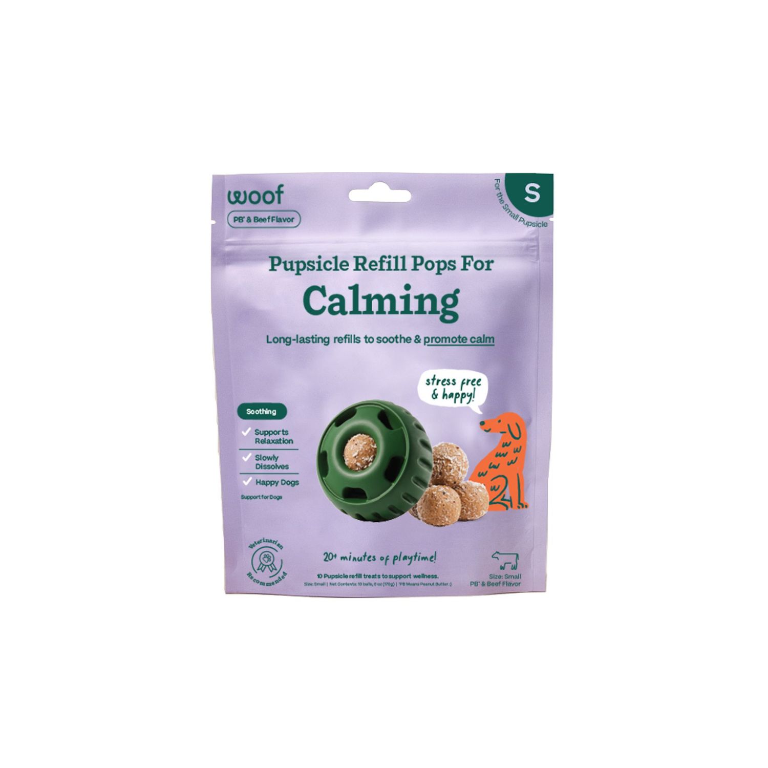 WOOF Beef &amp; PB Calming Wellness Refill Pops Large