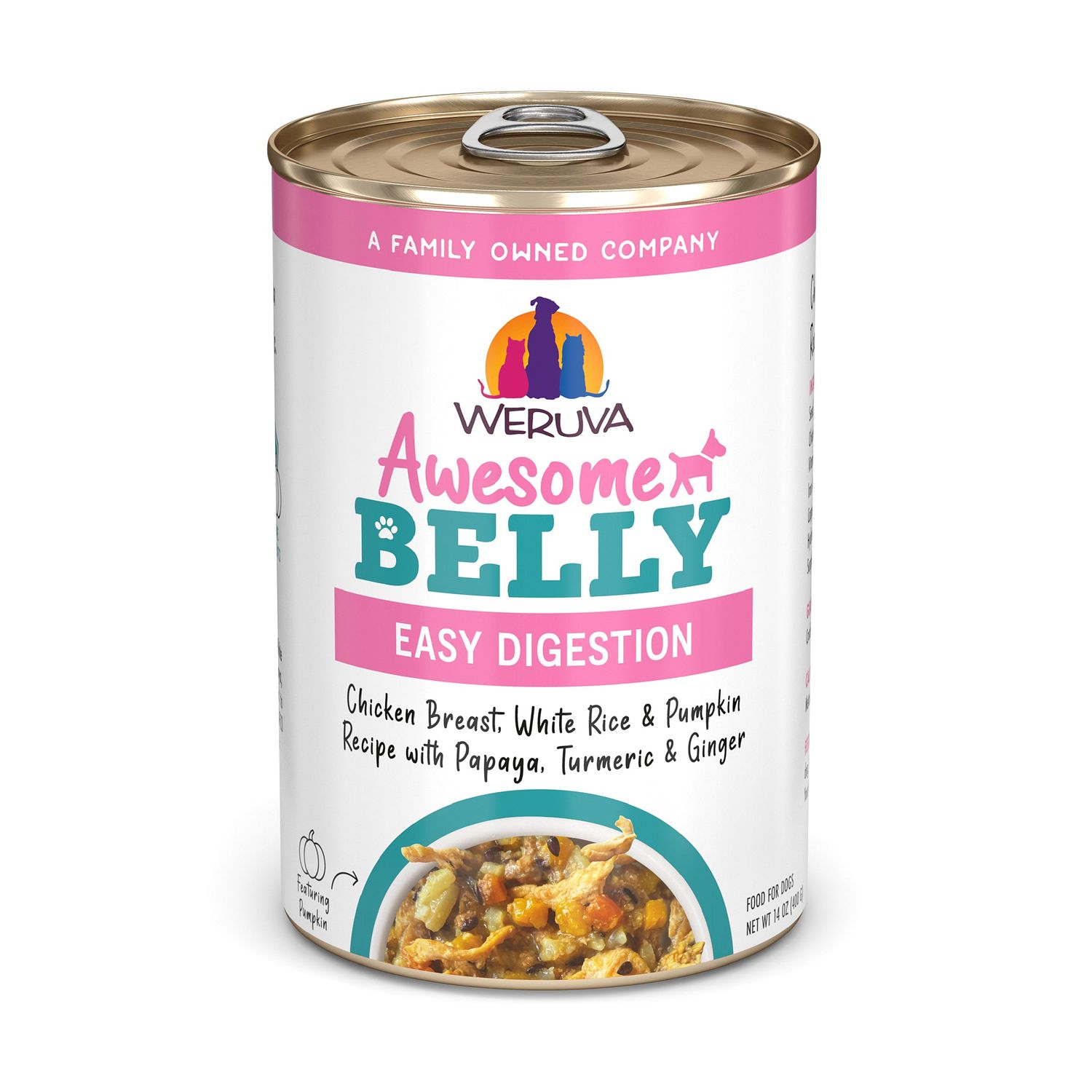 Weruva Awesome Belly Chicken Rice &amp; Pumpkin w Papaya Turmeric &amp; Ginger 14oz