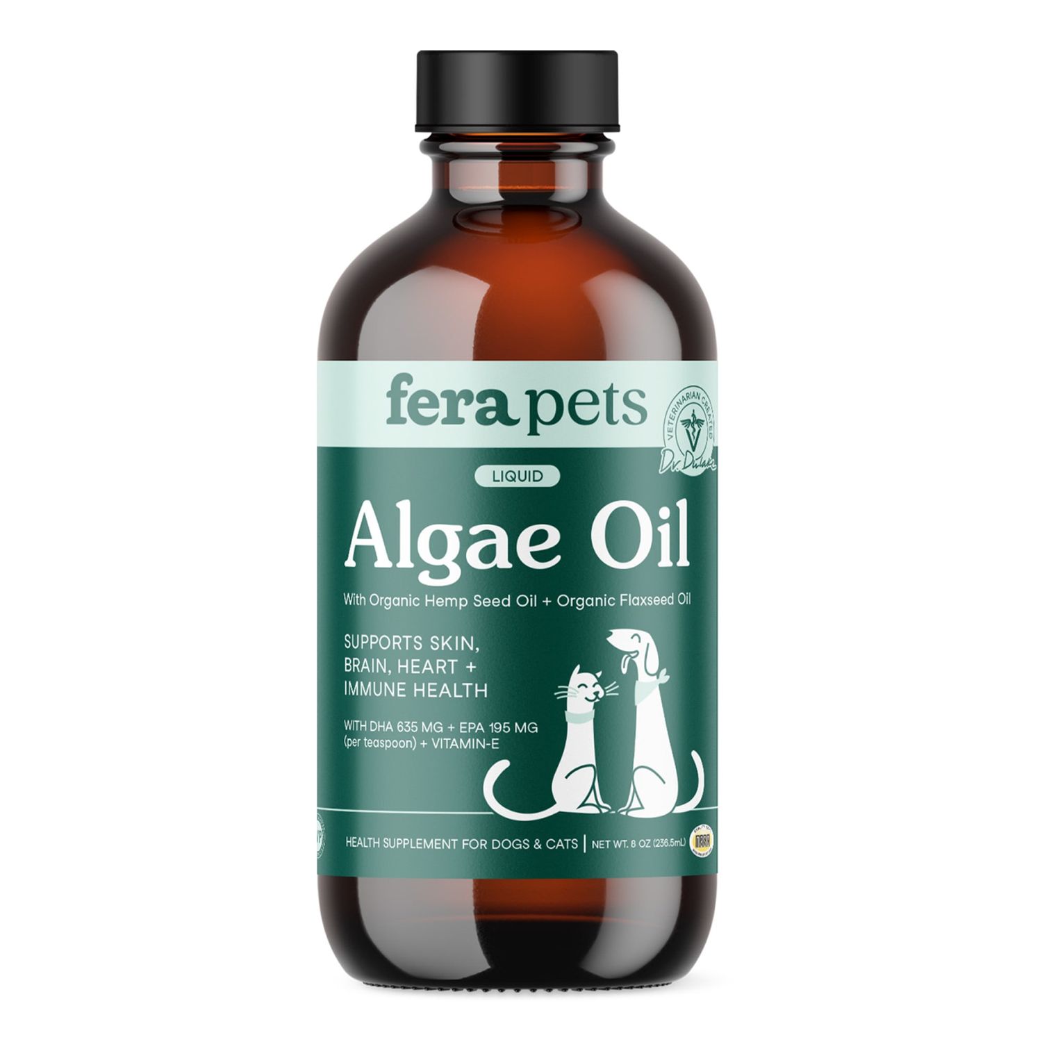 Fera Pets Vegan Omega 3 Algae Oil Dog/Cat 8 oz