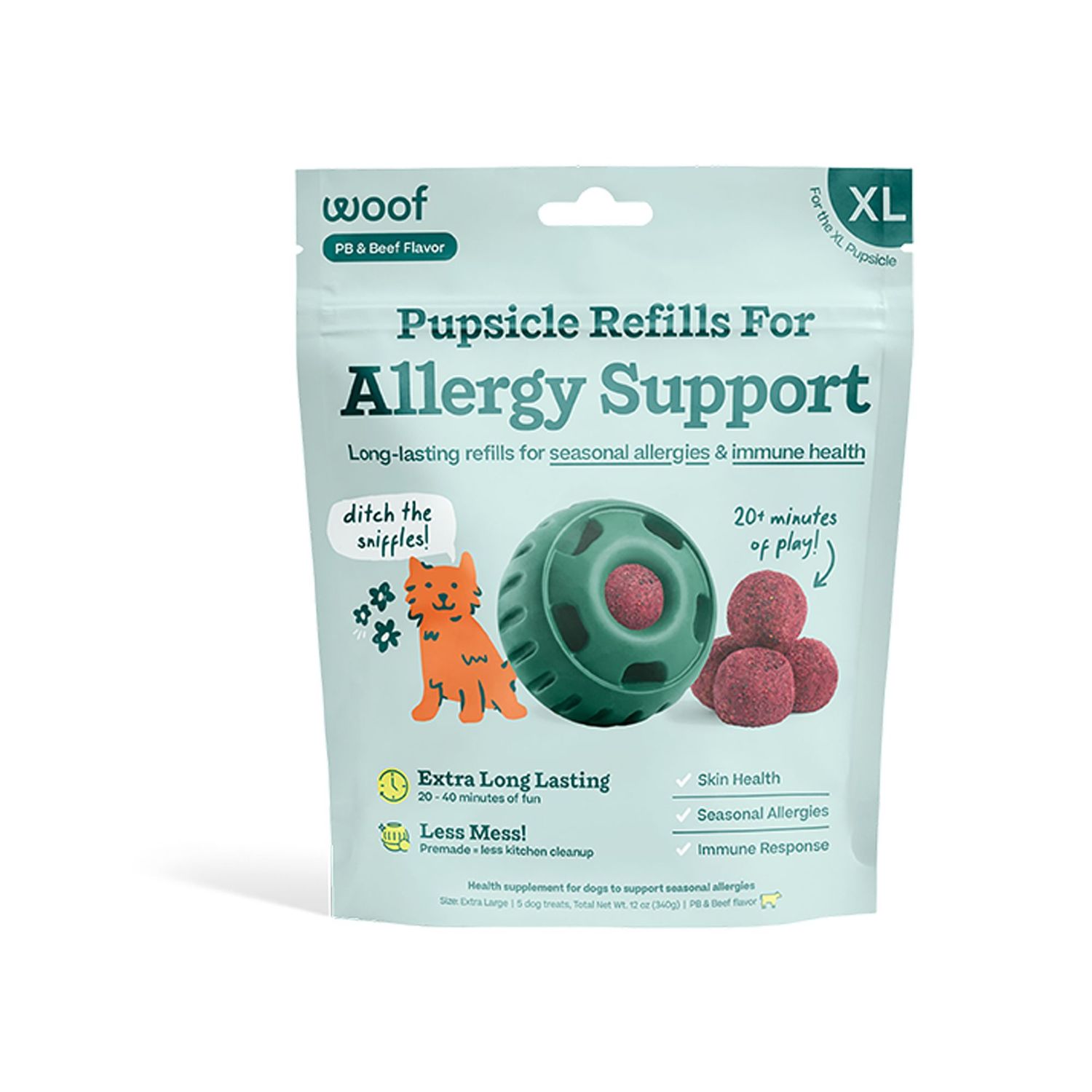 WOOF Beef &amp; PB Allergy Support Refill Pops Large