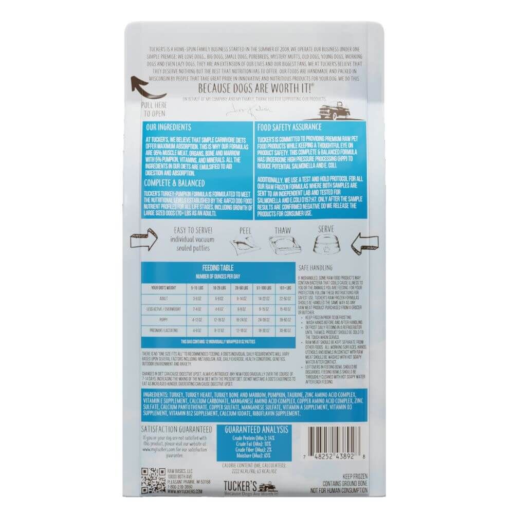 Tucker’s Frozen Raw Turkey &amp; Pumpkin 20 lb