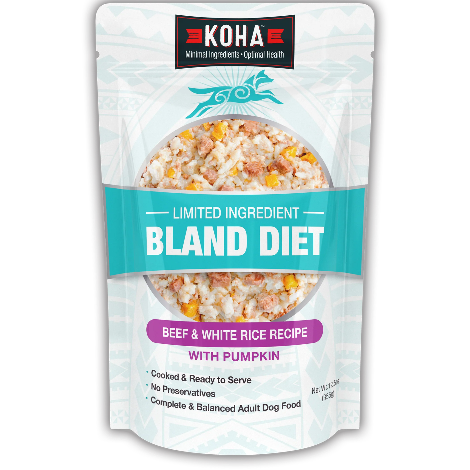 Koha Bland Diet Beef &amp; Rice Pouch 12.5 oz