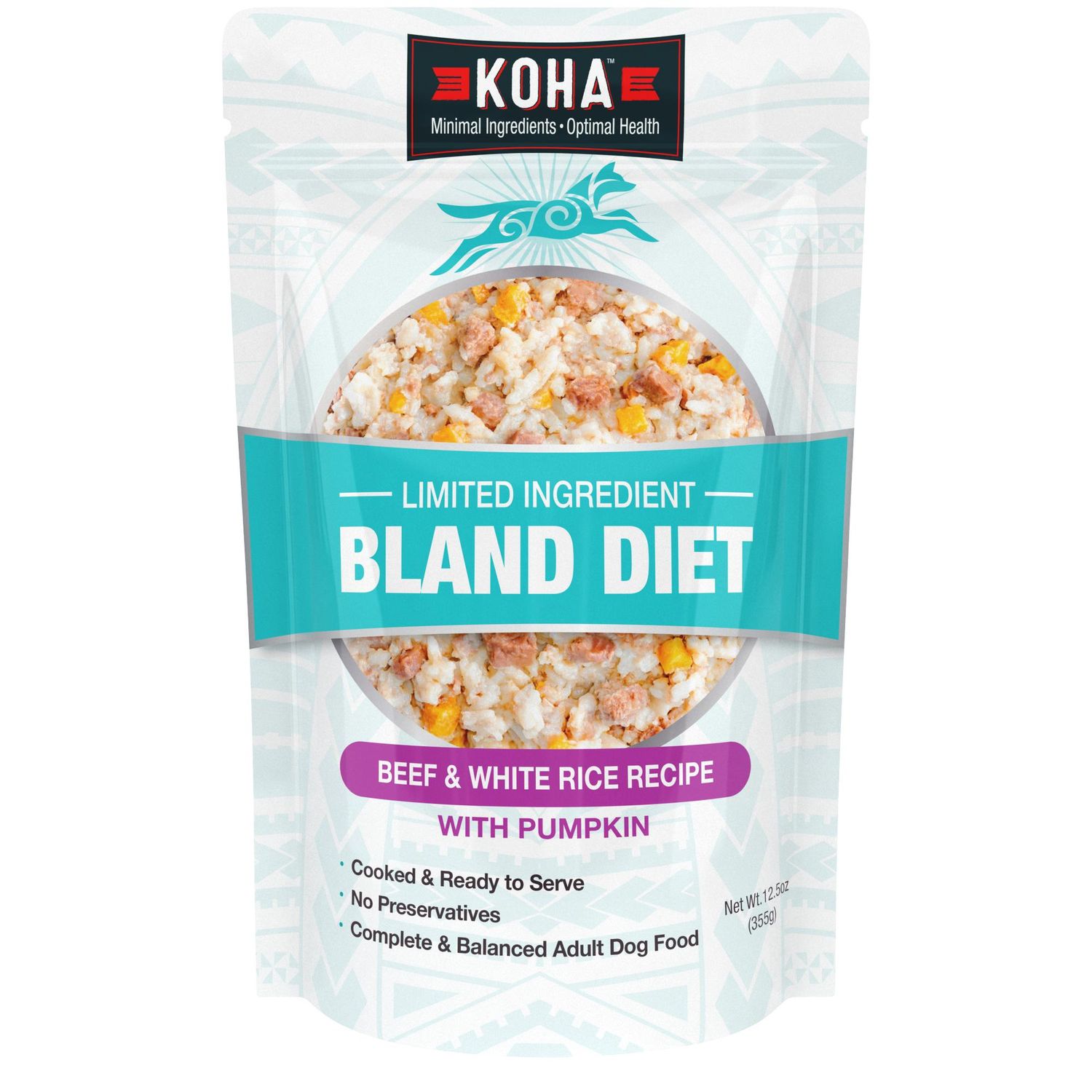 Koha Bland Diet Beef &amp; Rice Pouch 12.5 oz