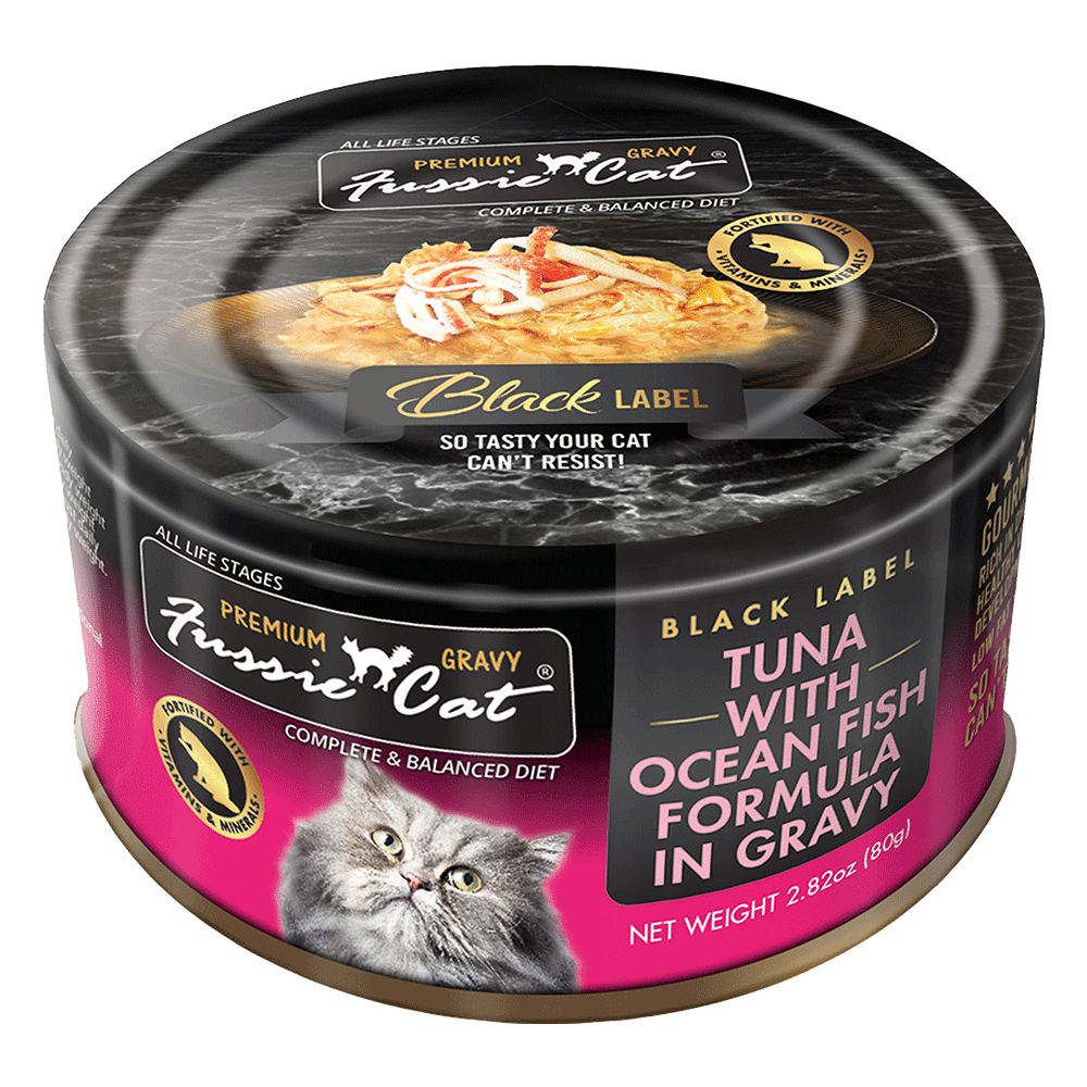Fussie Cat Canned Tuna w/ Ocean Fish in Gravy 2.8 oz (new)
