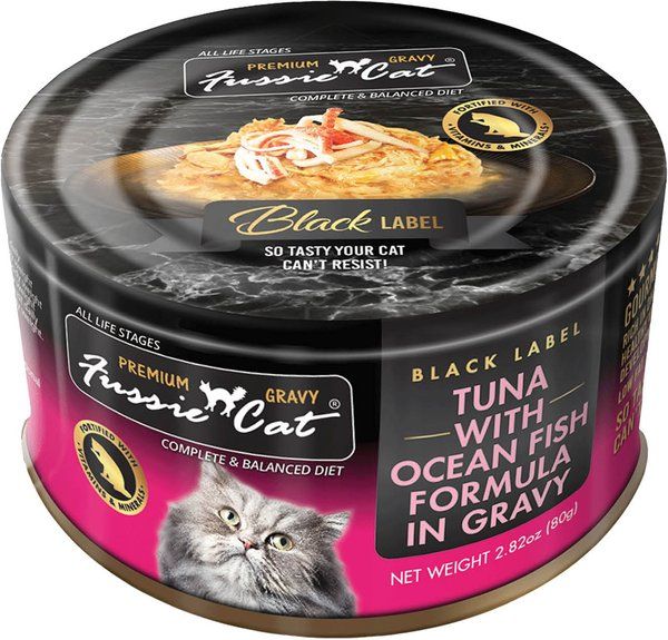 Fussie Cat Canned Tuna w/ Ocean Fish in Gravy 2.8 oz (new)