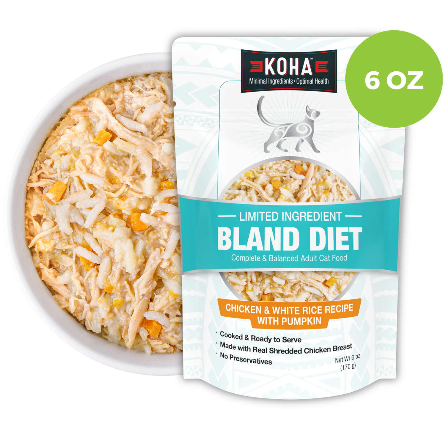 Koha Bland Diet Cat Chicken &amp; Rice Pouch 6 oz