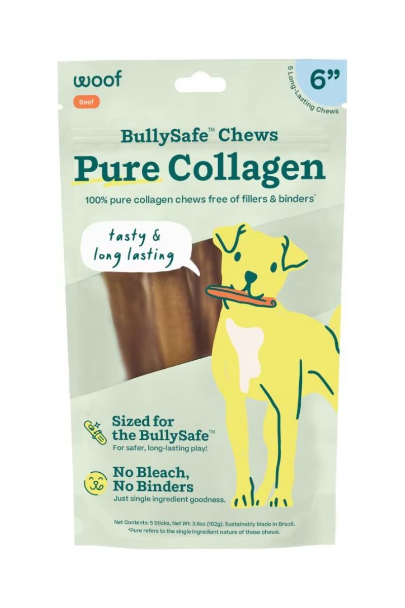 WOOF BullySafe Collagen Chew Beef  6” 5 pk