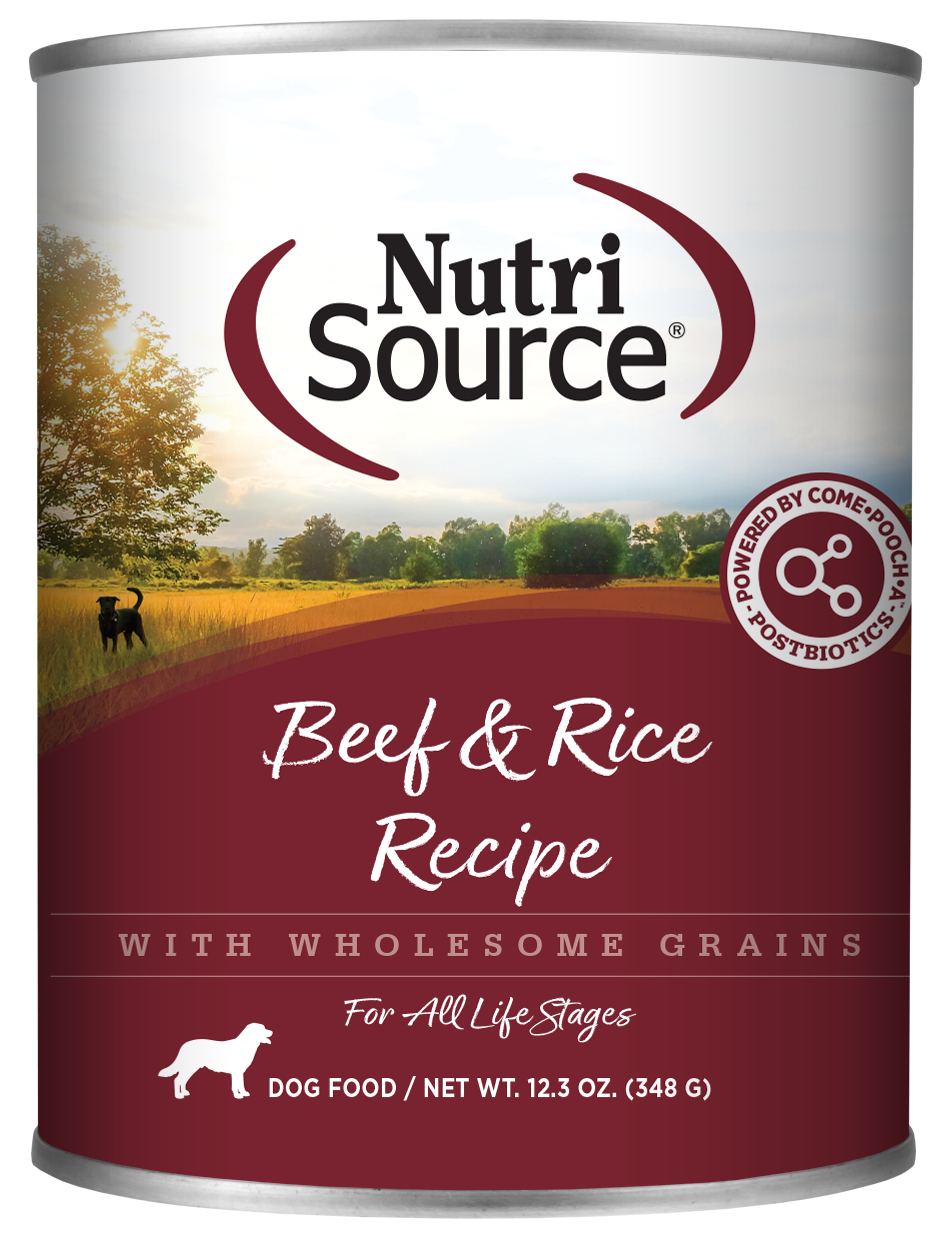 Nutrisource Dog Can 12.3 oz Beef &amp; Rice (new)