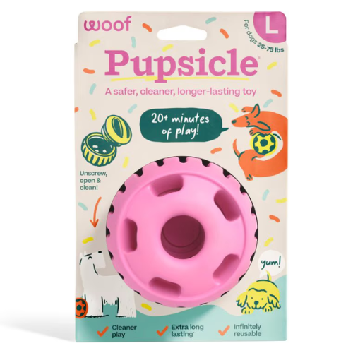 WOOF Pupsicle Toy Birthday Pink Lg