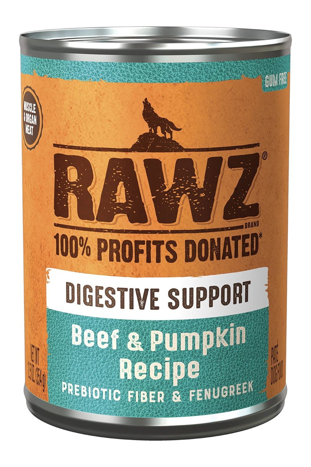 Rawz Dog Can Digestive Beef/Pump Pate 12.5 oz