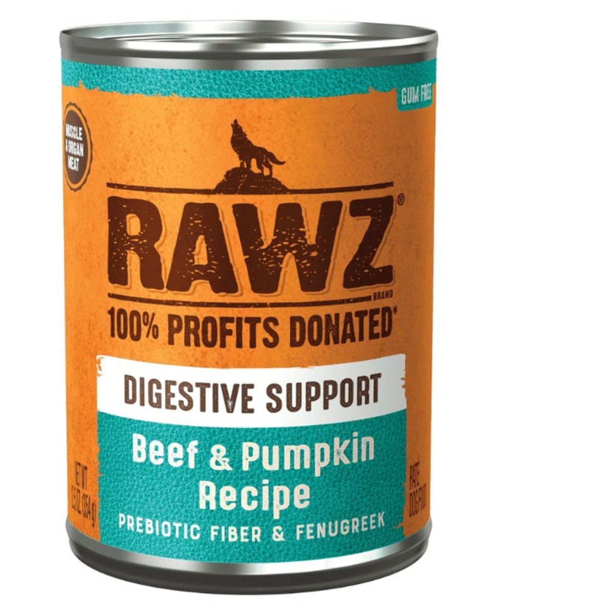 Rawz Dog Can Digestive Beef/Pump Pate 12.5 oz