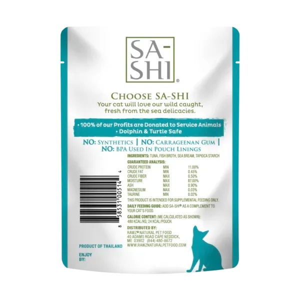 SA-SHI Tuna &amp; Sea Bream In Broth Cat Pouch 1.76 oz