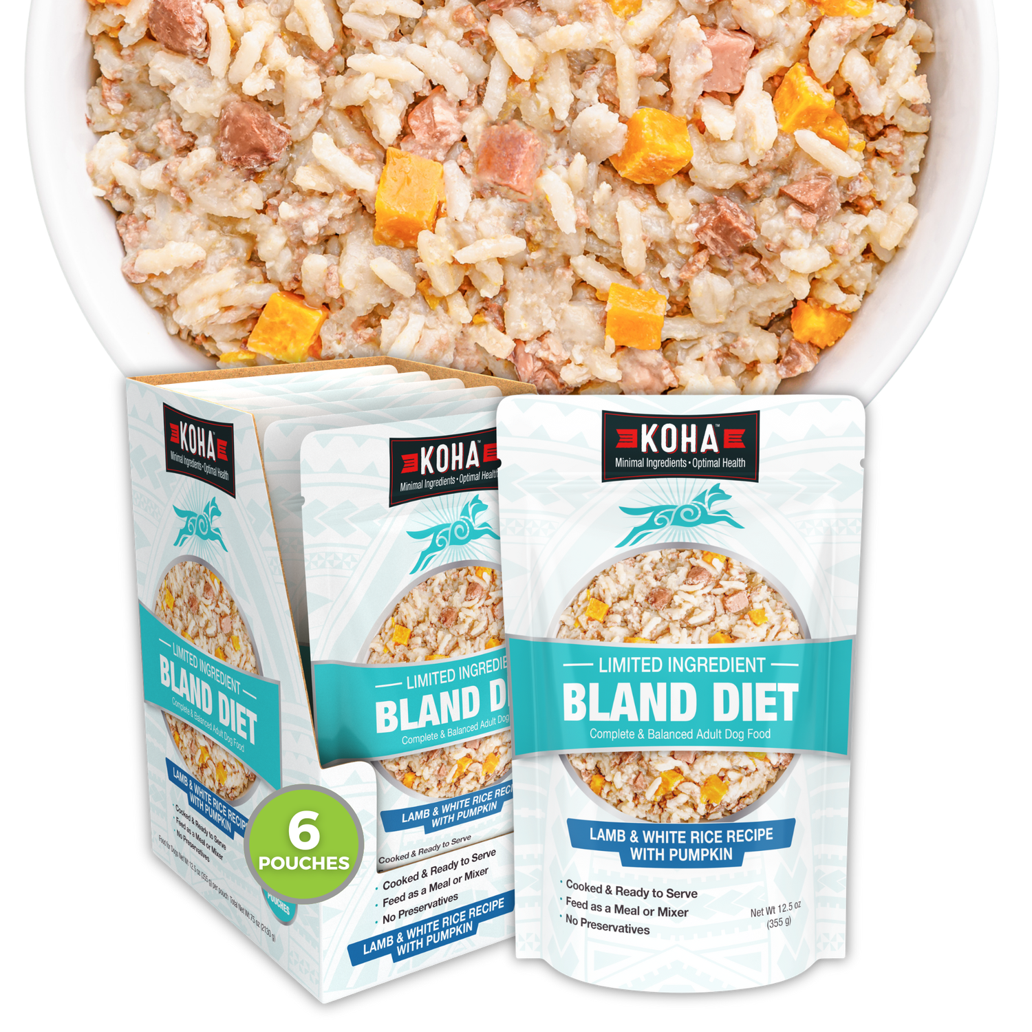 Koha Bland Diet Lamb &amp; Rice Pouch 12.5 oz